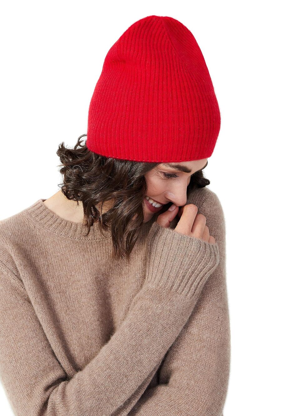 3827 Style Republic ’s Ribbed Beanie, 100% Cashmere, Soft & Stretchy, Warm